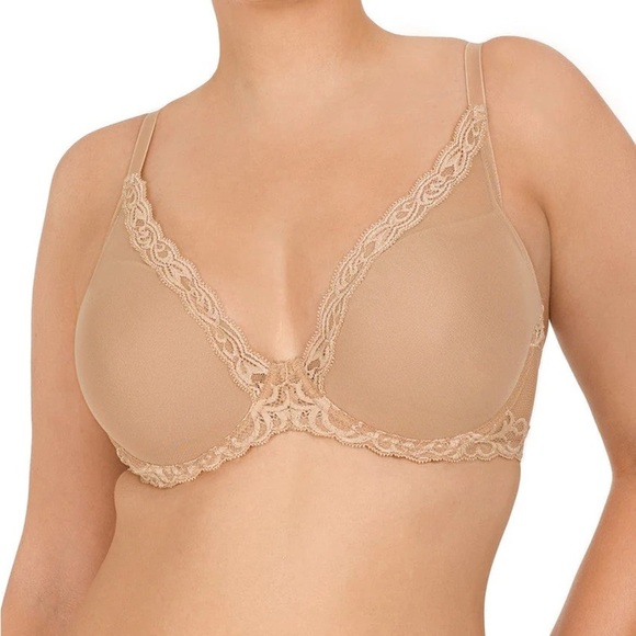 Natori Feathers Plunge Bra - Cafe - Picture 1 of 5
